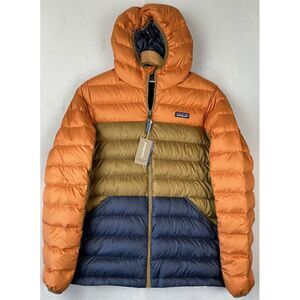 Patagonia Boys Reversible Down Sweater Hoody Jacket XXL (16-18) Desert Orange‎